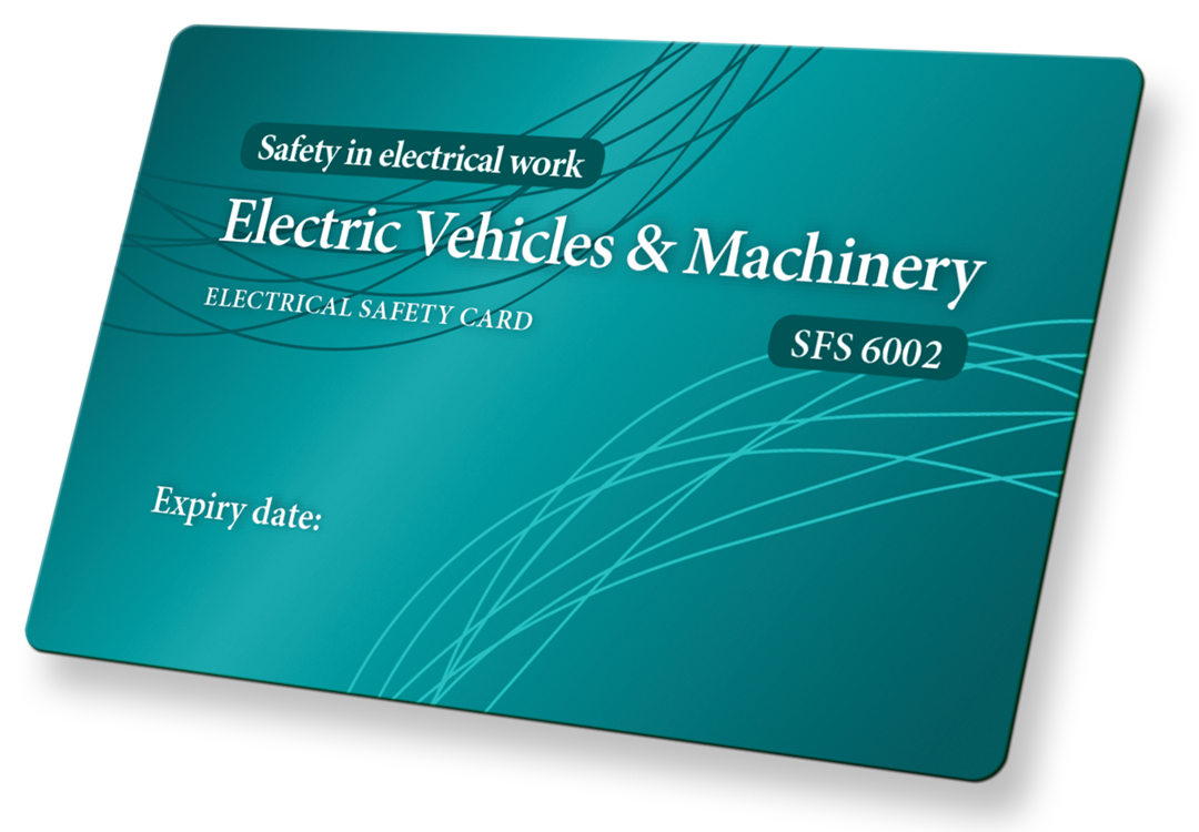 Safety in electrical work SFS 6002 Electric Vehicles and Machinery